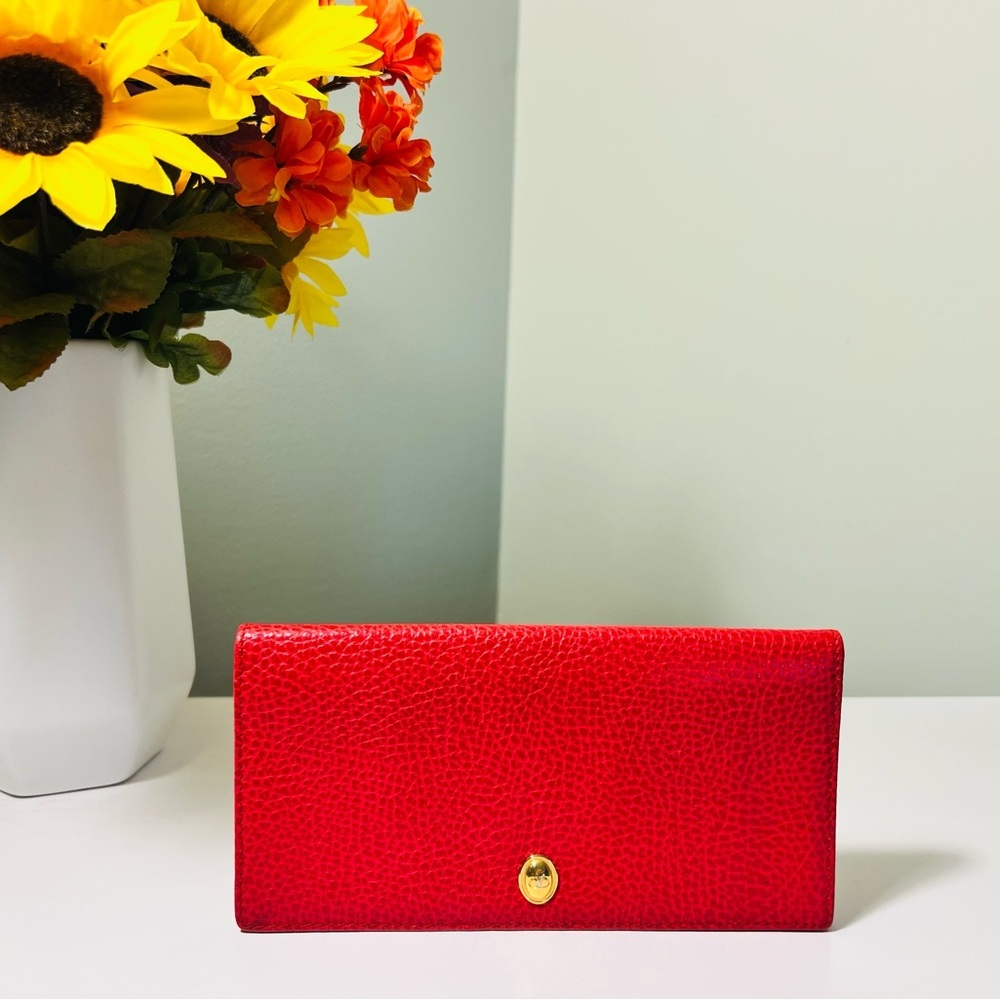 Authentic Dior Vibrant Red Leather Wallet